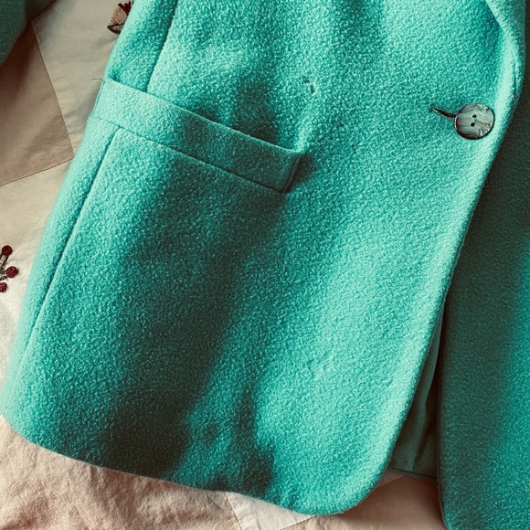 Stephanie Andrews I Seafoam Green Wool Blend Blazer - Picture 12 of 16